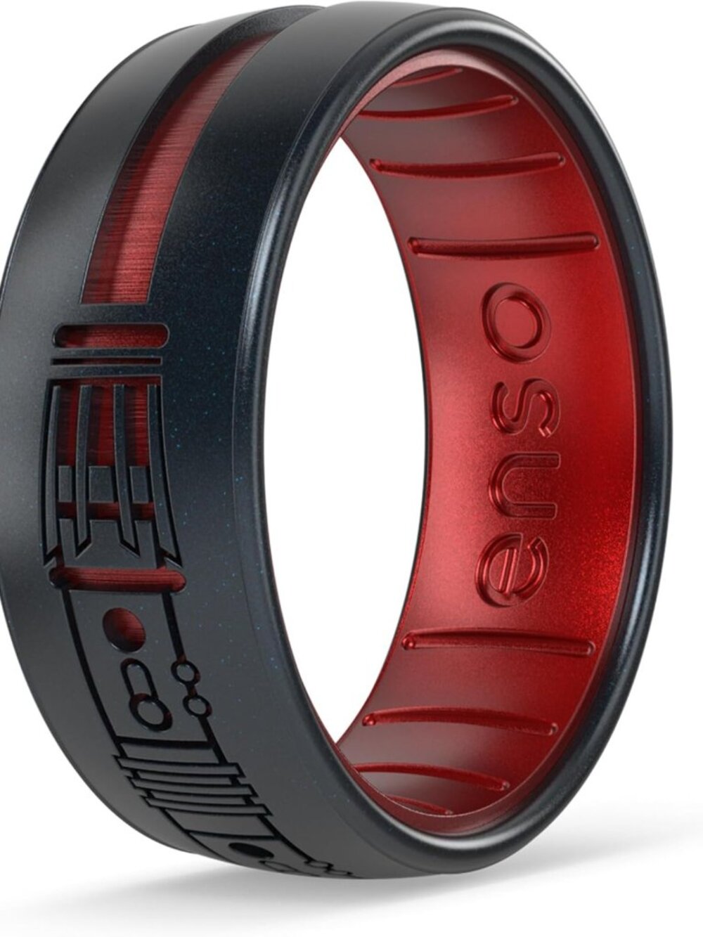 Star Wars Lightsaber Dualtone Silicone Ring - Etched Design, Comfortable